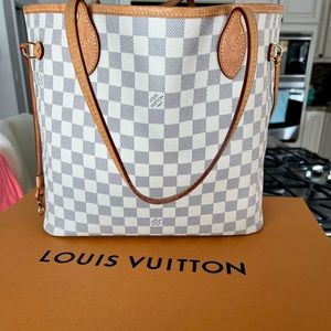LV Neverfull MM Damier Azur Canvas